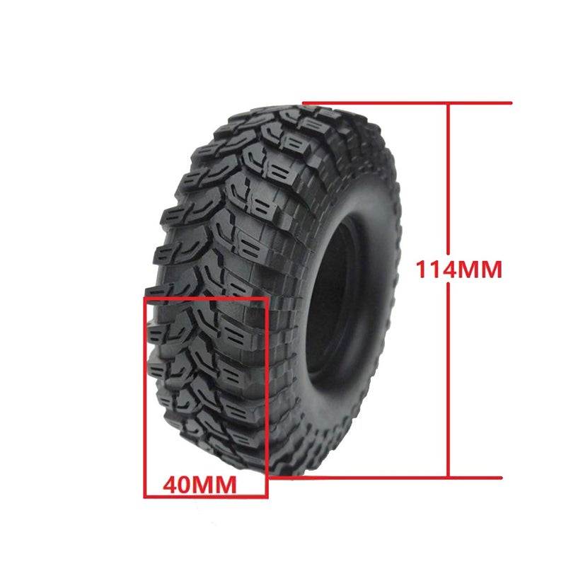 Vgoohobby 4Pack Vgoohobby Super Larger 4.48" Outer Diameter RC Crawler Tires,1.9" Tires with Foam Inserts Compatible with Axial SCX10 90047 D90 D110 Tamiya CC01 Traxxas TRX-4 1/10 RC Crawler Truck - Image 5